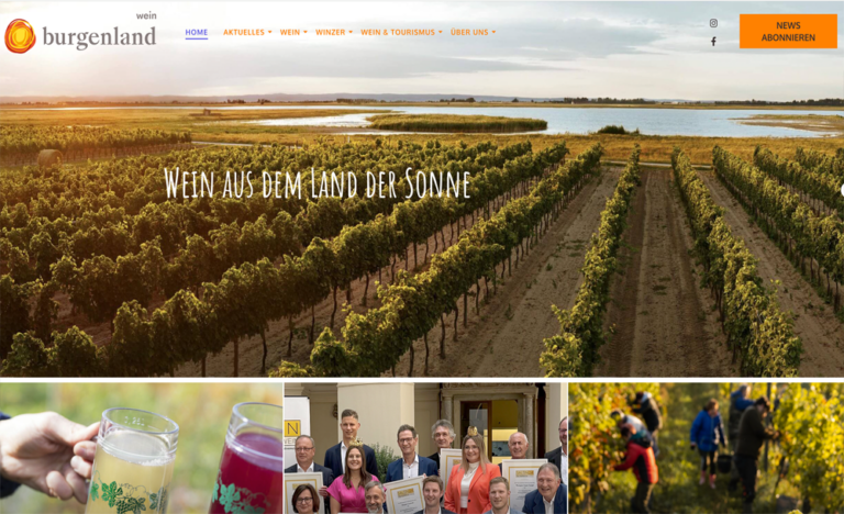 Wein Burgenland Website